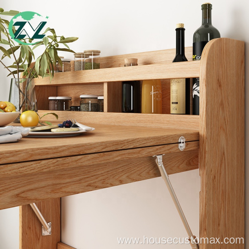 Space-saving Table Wooden Frame Foldable Dining Table